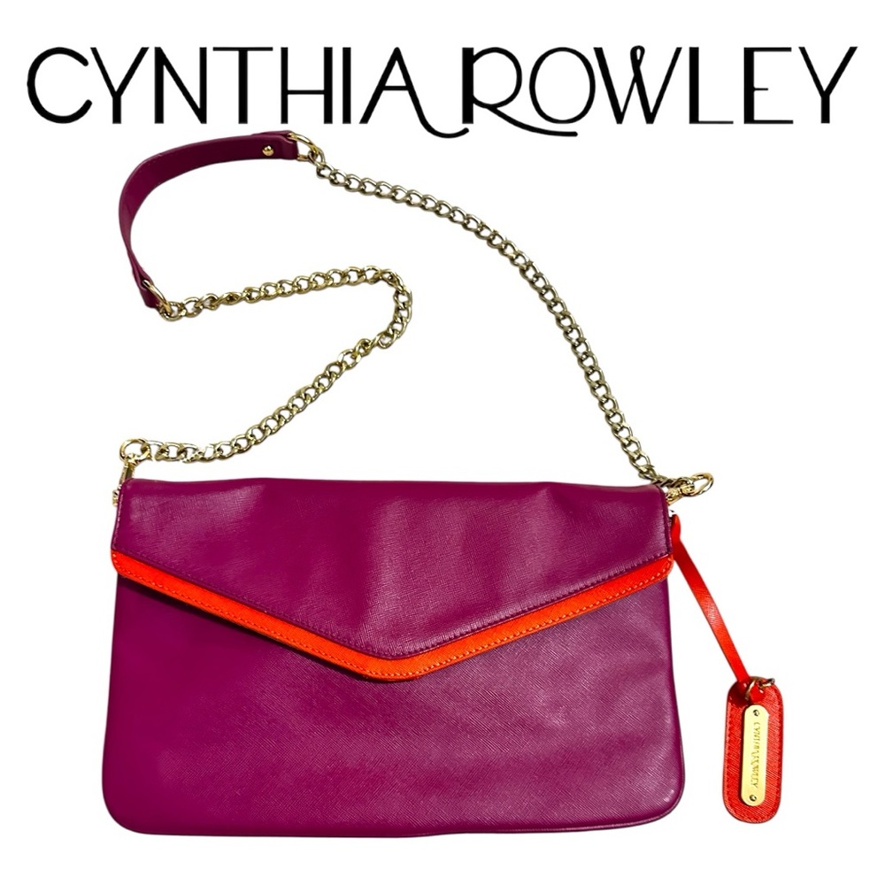 Cynthia Rowley Purple and Red Crossbody Bag with Chain Strap NWOT